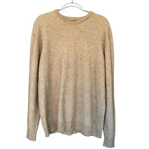 Native World Sweater Mens Large Beige Possum Merino Crewneck Pullover Knit